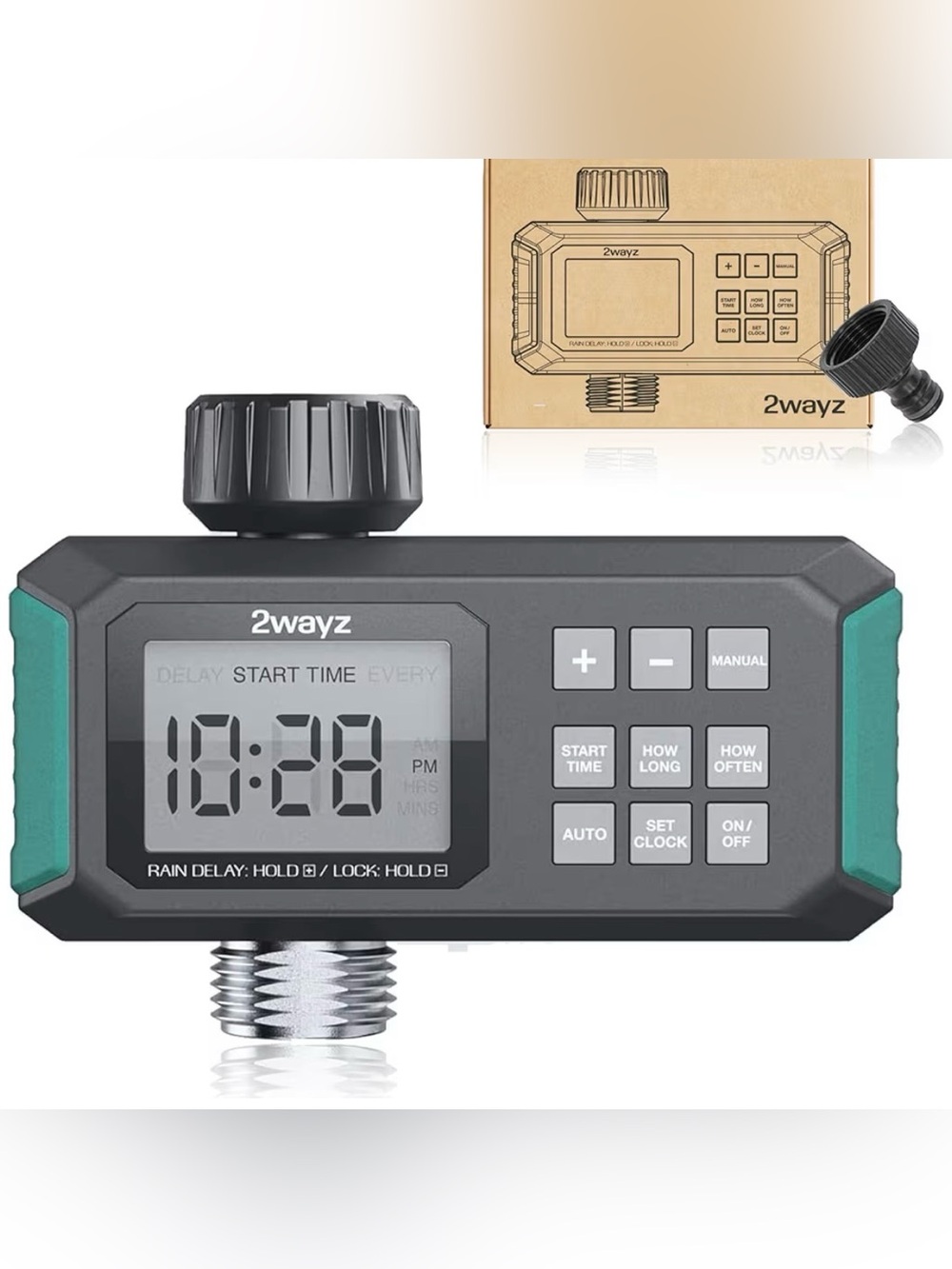 Water Timer‎ Hose Sprinkler Controller 3/4” Auto Irrigation Rain Delay 2Wayz